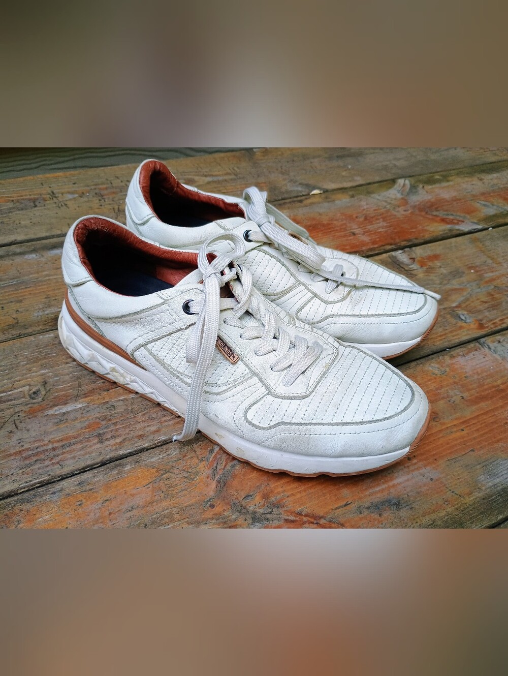 Pikolinos Aranada Lightweight Mens Sneaker Off White Leather Sz EU 42 US 8.5